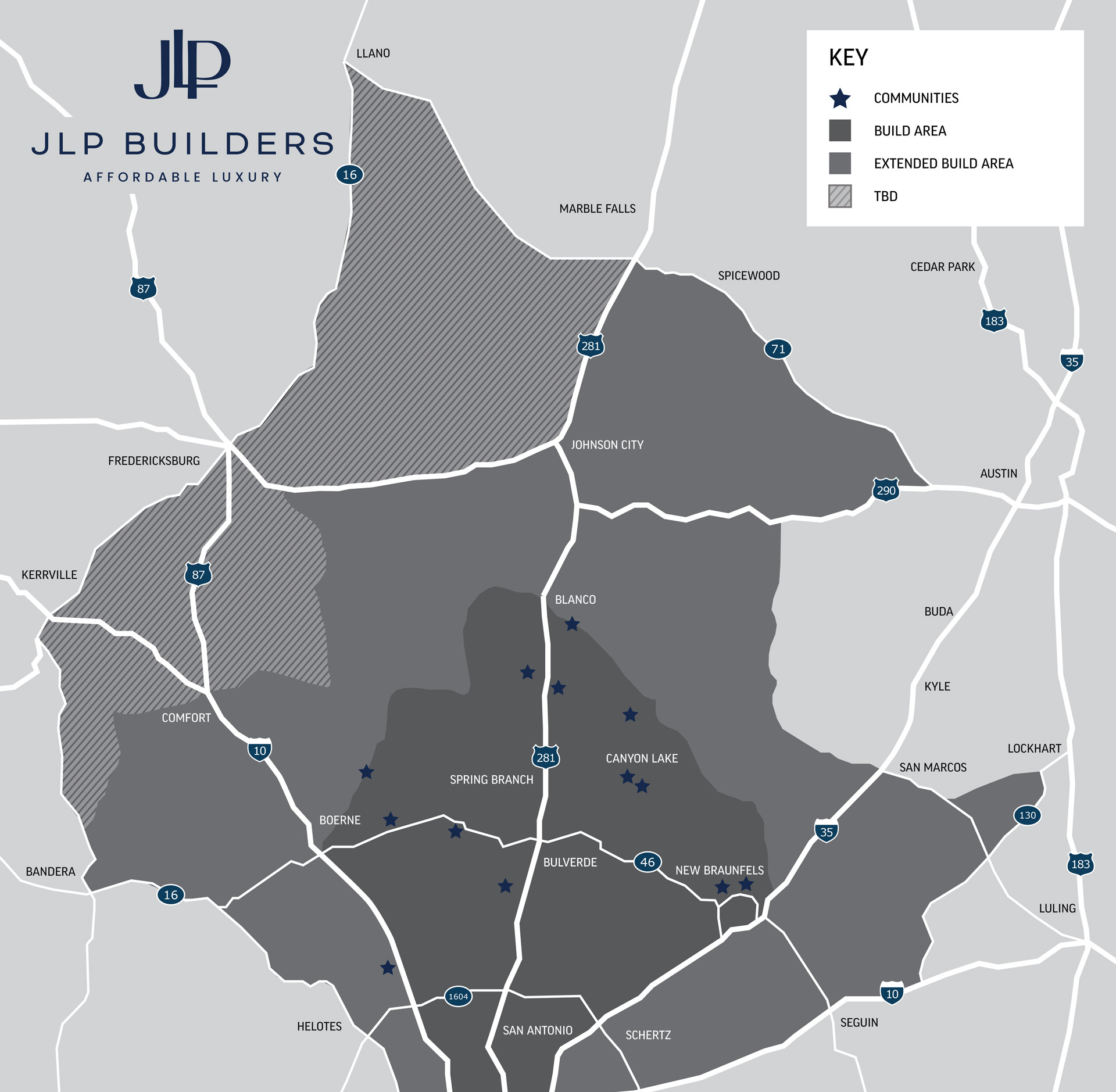 JLP build locations map